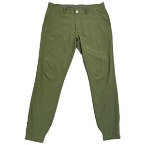 Primo Golf Jogger Pants Olive Green Stretch Ankle Zip Size 34 Regular